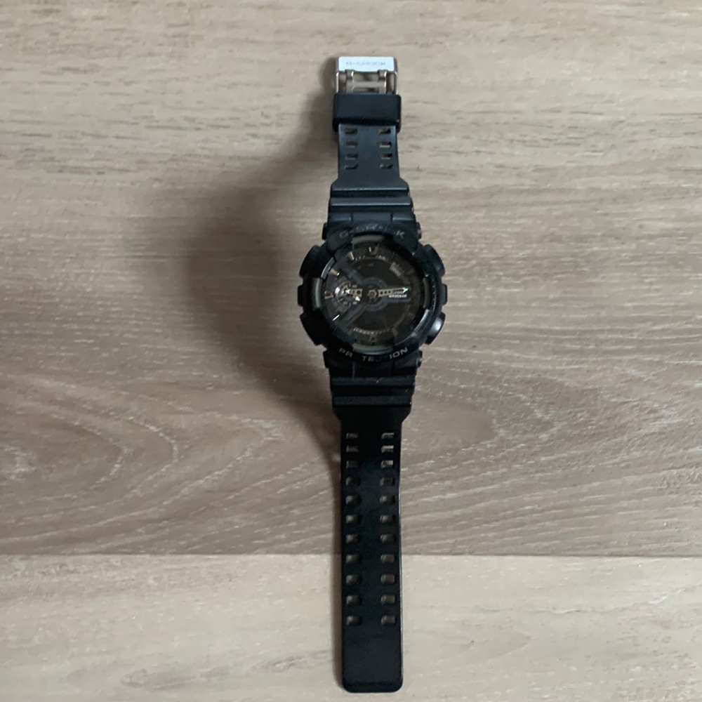 Black and sliver G-Shock watch